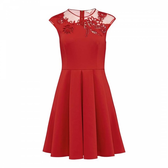 TED BAKER LONDON | Dollii Red Skater Dress - Picture 14 of 14